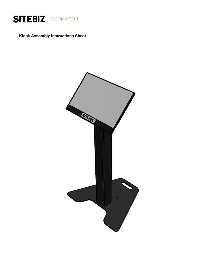 Retail kiosk assembly manual cover