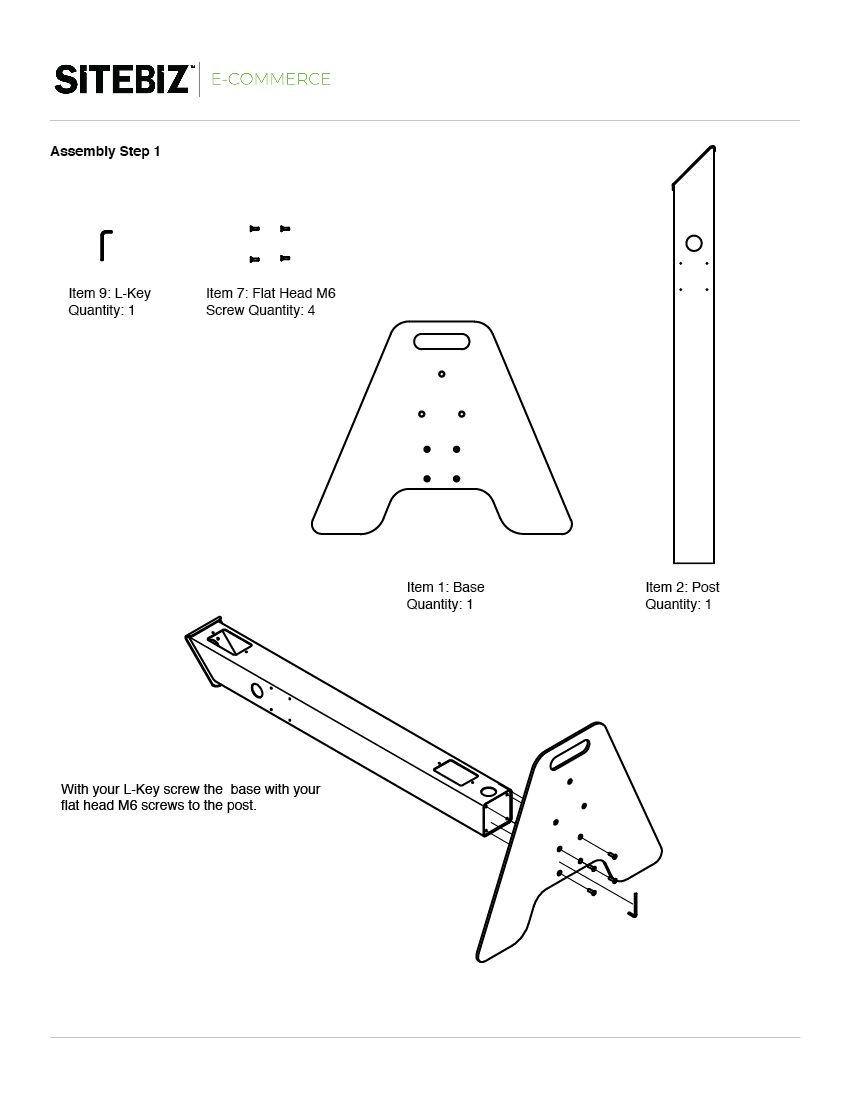 Retail kiosk assembly instruction page