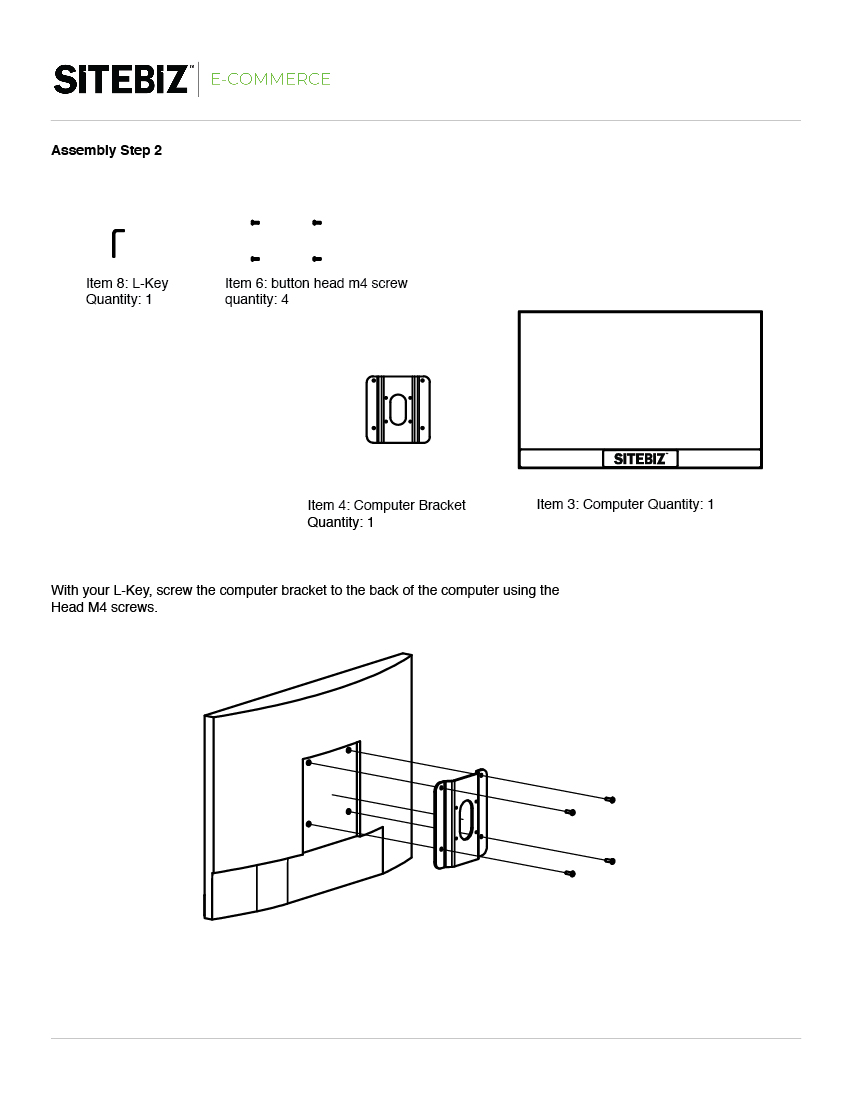 Retail kiosk technical instruction page