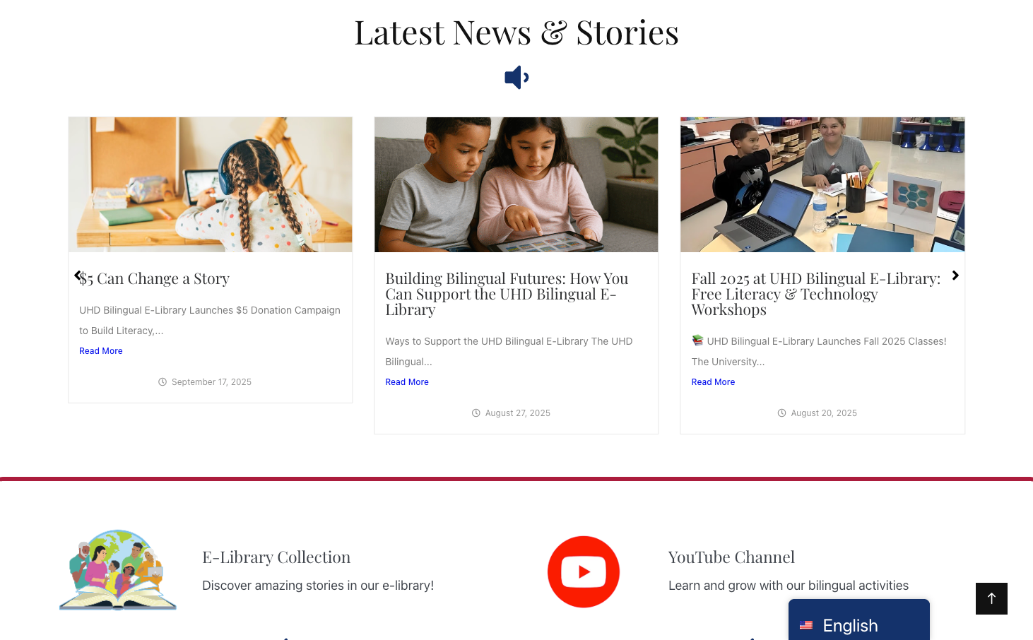 News and community updates section
