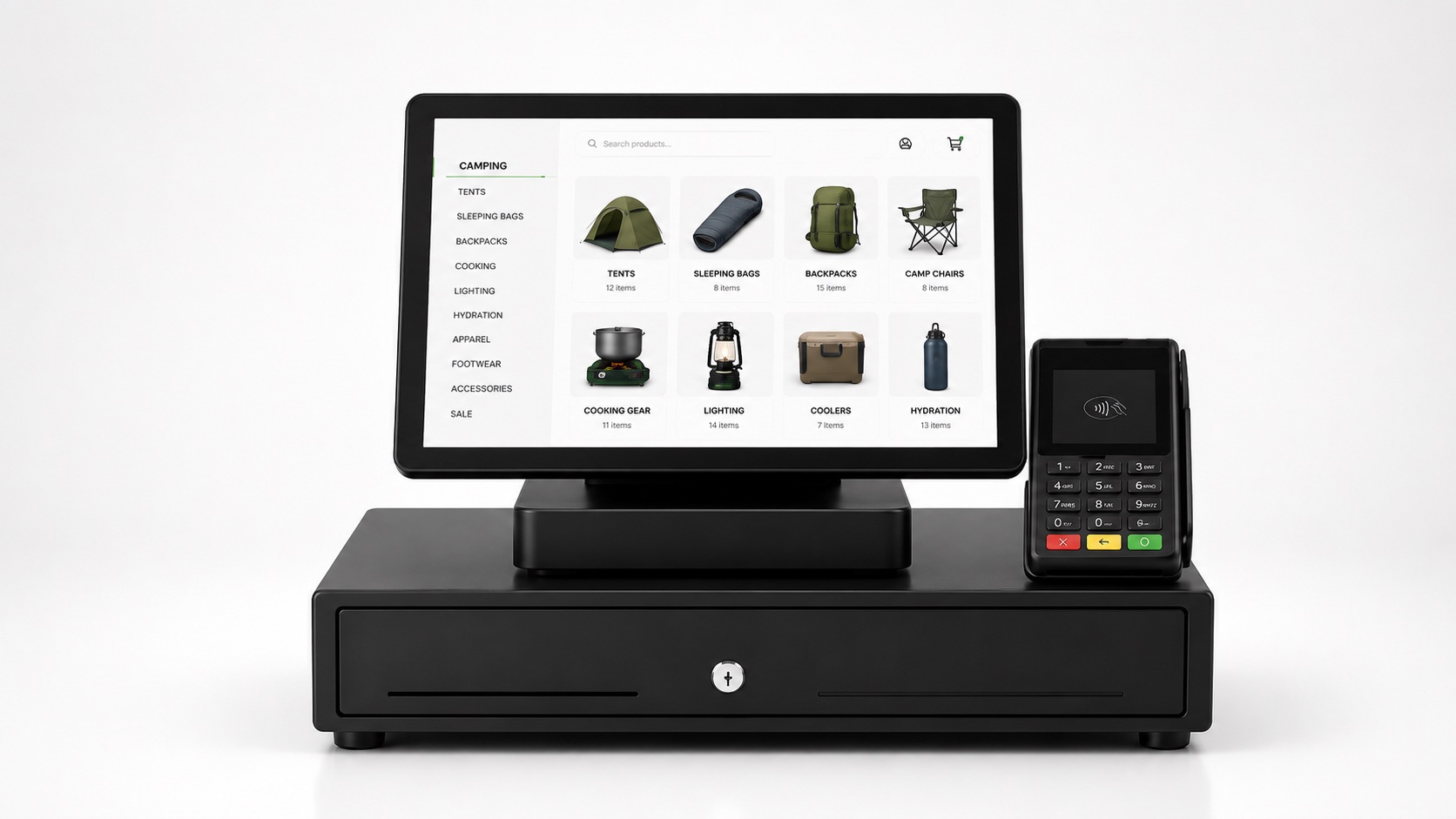 Unified Commerce Company POS and in-store kiosk retail technology with outdoor product catalog interface
